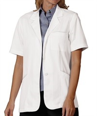 Fashion Seal Women's 3-Pocket Short Sleeve Button Front Scrub Lab Coat
