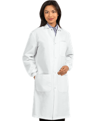 Fashion Seal Unisex 3-Pocket Snap Front Convertible Collar Scrub Lab Coat