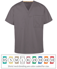 Fashion Seal Unisex 1-Pocket Fashion Poplin Reversible V-Neck Scrub Top