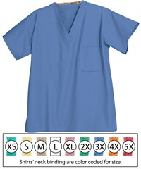 Fashion Seal Unisex 1-Pocket 100% Cotton Reversible Scrub Top