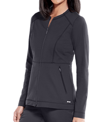 Grey's Anatomy Impact Tempo Women's 4-Pocket Sorona Knit Zip Front Scrub Jacket