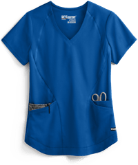 Grey's Anatomy Impact Lively Women's 4-Pocket STRETCH Space Dye Trim V-Neck Scrub Top