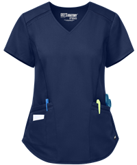 Grey's Anatomy Women's 4-Pocket Modern Fit V-Neck Mesh Inset Scrub Top
