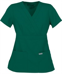 Grey's Anatomy Women's 3-Pocket Modern Fit Mock Wrap Scrub Top