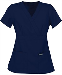 Style # GA4153: INDIGGrey's Anatomy Women's 3-Pocket Modern Fit Mock Wrap Scrub Top