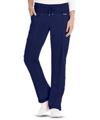Grey's Anatomy Active Women's 4-Pocket Knit Waist Drawstring PETITE Scrub Pants