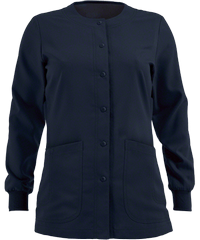 Grey's Anatomy Women's 4-Pocket Round Neck Warm-Up Scrub Jacket 