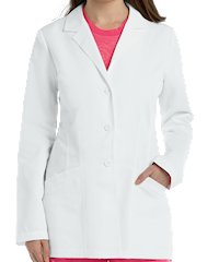 Grey's Anatomy Women's 4-Pocket Notch Collar Scrub Lab Coat