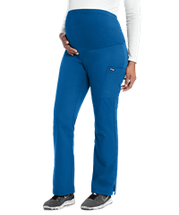 Style # GA560: ROYALGrey's Anatomy Women's 1-Pocket Maternity Knit Waist Cargo STRETCH Scrub Pants