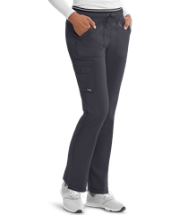 Grey's Anatomy Spandex STRETCH Women's 6-Pocket Elastic Waist Cargo Drawstring Bootleg Scrub Pants