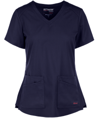 Style # GRS011: INDIGGrey's Anatomy Spandex STRETCH Emma Women's 4-Pocket V-Neck Scrub Top