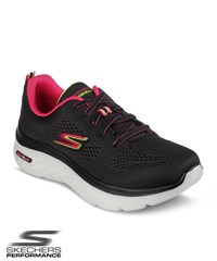 Skechers Go Walk Hyper Burst Black/Multi Women's Lace Up Athletic Shoes