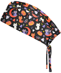 UA Best Buy Halloween Kitties Black Printed Women's Scrub Hat