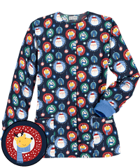 UA Santa's Ornaments Navy Print Scrub Jacket