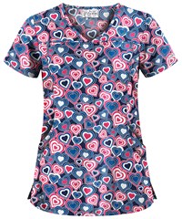 UA Lota' Love Royal Women's 4-Pocket Princess Seam Print Scrub Top