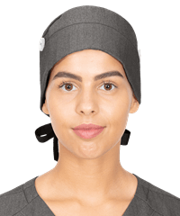 Healing Hands Sage Bouffant Women's Exterior Button Scrub Hat