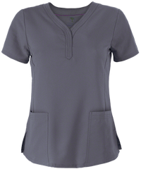 Style # HE2167: PEWTEHealing Hands Purple Label Jane Women's 2-Pocket STRETCH Scrub Top