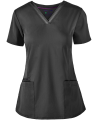 Style # HE2278: BLACKHealing Hands Purple Label Jasmin Women's 3-Pocket V-Neck STRETCH Scrub Top