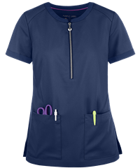 Healing Hands Purple Label Jean Women's 3-Pocket Round Neck STRETCH Scrub Top