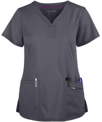 Healing Hands Purple Label Jeni Women's 3-Pocket Zip Front STRETCH Scrub Top