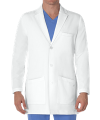 Healing Hands Modernist Logan Men's 6-Pocket White Scrub Lab Coat