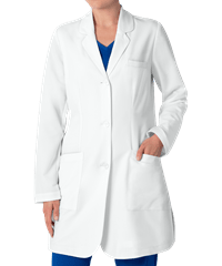 Healing Hands the White Coat Modernist Fiona Women's 4-Pocket Rounded Lapel Scrub Lab Coat