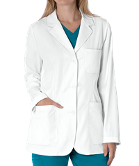 Healing Hands the White Coat Minimalist Flo Women's 5-Pocket Consultation 3-Button Scrub Lab Coat