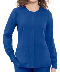 HH Works by Healing Hands Megan Women's 4-Pocket Round Neck Warm-Up STRETCH Scrub Jacket