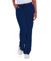 Style # HL20110: NAVYheartsoul Break On Through Women's 4-Pocket Heart Breaker Low-Rise Drawstring STRETCH Scrub Pants