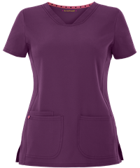 Style # HL20710: EGGPLheartsoul Break On Through Women's 3-Pocket Pitter-Pat V-Neck Scrub Top