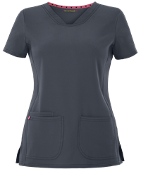 Style # HL20710: PEWTEheartsoul Break On Through Women's 3-Pocket Pitter-Pat V-Neck Scrub Top
