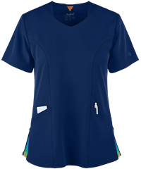 Heartsoul Good Vibes Women's 2-Pocket V-Neck Scrub Top