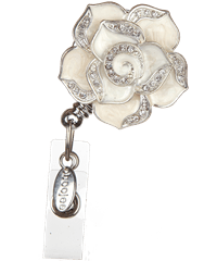 Bonitas Boojee Beads Rose Retractable ID Badge Holder