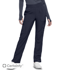 Style # IN065: NAVYCherokee Infinity Women's 6-Pocket Rib Knit Waistband Cargo Scrub Pants