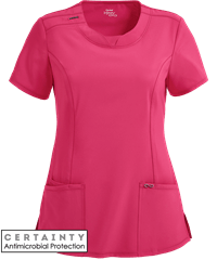 Style # IN2624: CAPNKCherokee Infinity Women's 3-Pocket Round Neck STRETCH Scrub Top