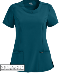 Style # IN2624: CARIBCherokee Infinity Women's 3-Pocket Round Neck STRETCH Scrub Top