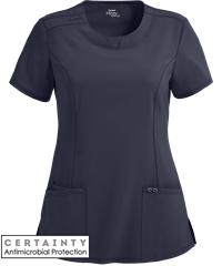 Style # IN2624: NAVYCherokee Infinity Women's 3-Pocket Round Neck STRETCH Scrub Top
