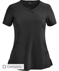 Style # IN2625: BLACKCherokee Infinity Women's 4-Pocket Mock Wrap Scrub Top