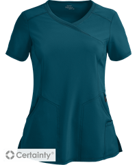 Style # IN2625: CARIBCherokee Infinity Women's 4-Pocket Mock Wrap Scrub Top