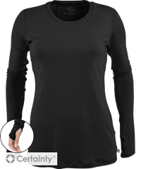 Style # IN2626: BLACKCherokee Infinity Women's Long Sleeve w/ Thumbholes Underscrub Knit Scrub Tee