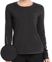 Cherokee Infinity Women's 1-Pocket Long Sleeve Striped Underscrub Knit Scrub Tee
