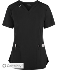 Style # IN865: BLACKCherokee Infinity Women's 2-Pocket V-Neck Scrub Top