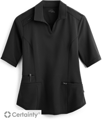 Style # IN872: BLACKCherokee Infinity Women's 3-Pocket Rib Knit Back Polo Scrub Top