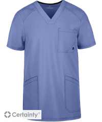 Style # IN900: CEILCherokee Infinity Men's 3-Pocket Knit Side Panel STRETCH Scrub Top
