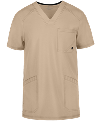 Cherokee Infinity Men's 3-Pocket Knit Side Panel STRETCH Scrub Top