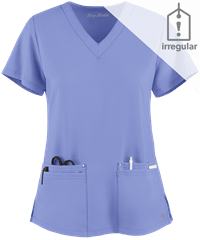 Easy STRETCH by Butter-Soft™ Lina Mitered Women's 4-Pocket V-Neck Scrub Top **IRREGULAR**