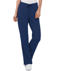 Jockey Women's 4-Pocket Drawstring Back Elastic PETITE Scrub Pants