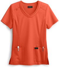 Style # K1034: TERACkoi planet Longevity Women's 2-Pocket V-Neck Scrub Top 