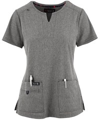 Style # K1037: HEAGRkoi Basics Gretchen Women's 3-Pocket STRETCH Split Neckline Scrub Top