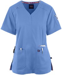 koi STRETCH Liv Women's 5-Pocket V-Neck Scrub Top